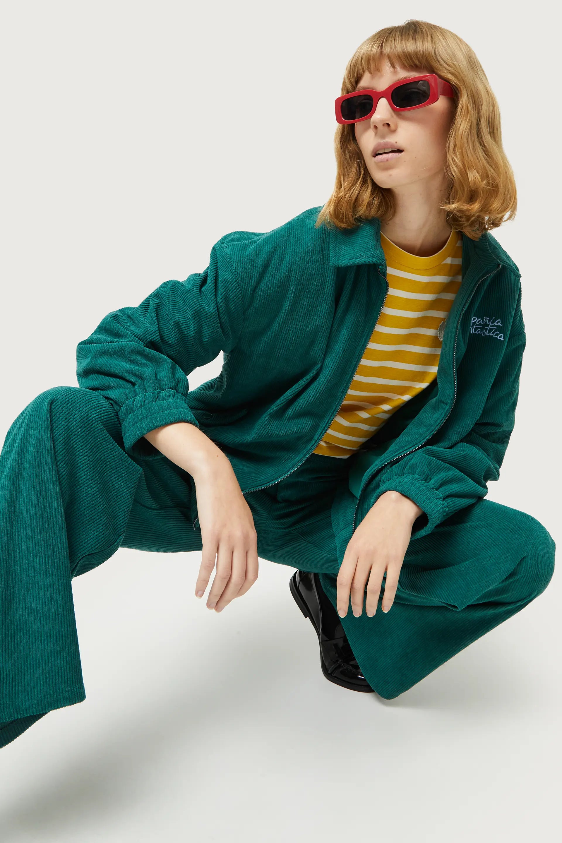 CORDUROY TROUSERS - TURQUOISE