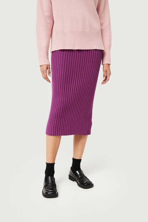 COMPAÑÍA FANTASTICA | KNITTED RIB SKIRT - MAGENTA