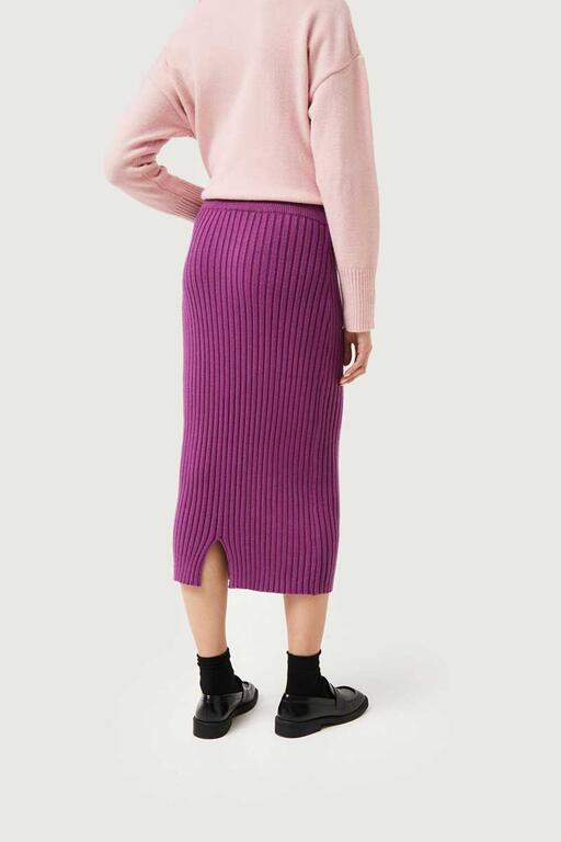 COMPAÑÍA FANTASTICA | KNITTED RIB SKIRT - MAGENTA