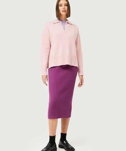 COMPAÑÍA FANTASTICA | KNITTED RIB SKIRT - MAGENTA