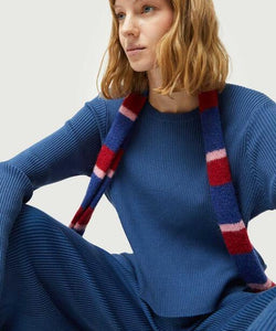 COMPAÑÍA FANTASTICA | KNITTED RIBBED TOP - BLUE