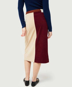 COMPAÑÍA FANTASTICA | DOUBLE COLOR SKIRT - BURGUNDY & OFF WHITE