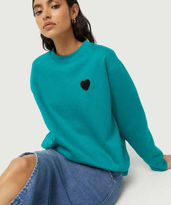 COMPAÑÍA FANTASTICA | HEART SWEATSHIRT - AQUA