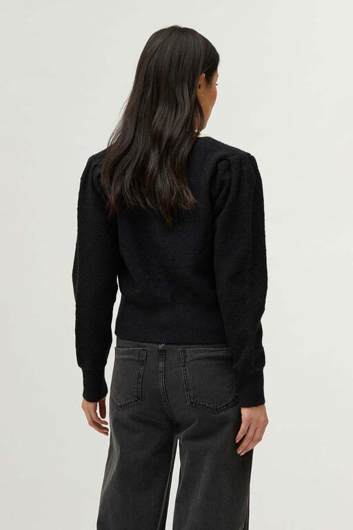 COMPAÑÍA FANTASTICA | KNITTED BOW CARDIGAN - BLACK