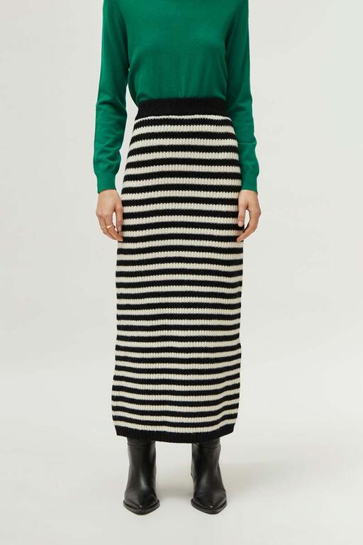 COMPAÑÍA FANTASTICA | KNITTED STRIPED SKIRT - BLACK