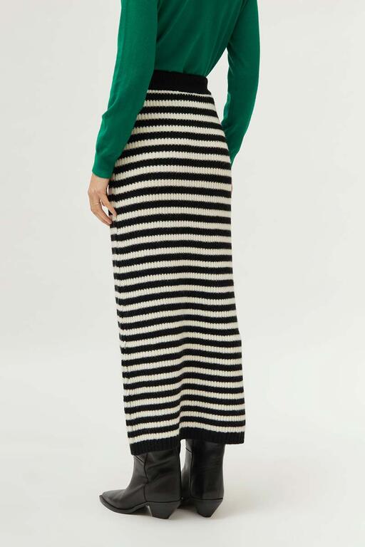 COMPAÑÍA FANTASTICA | KNITTED STRIPED SKIRT - BLACK