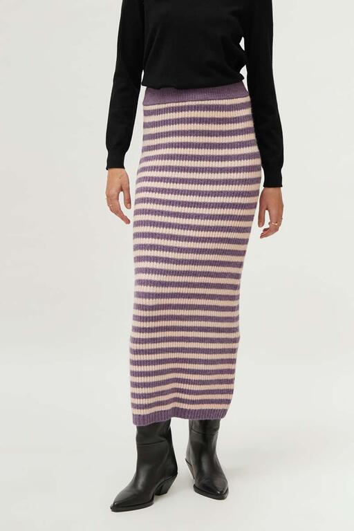 COMPAÑÍA FANTASTICA | KNITTED STRIPED SKIRT - PURPLE