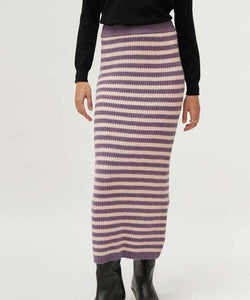 COMPAÑÍA FANTASTICA | KNITTED STRIPED SKIRT - PURPLE