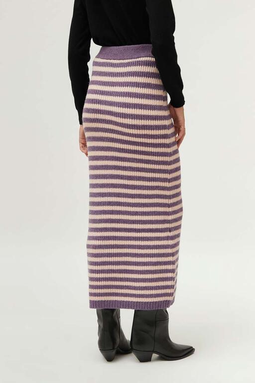 COMPAÑÍA FANTASTICA | KNITTED STRIPED SKIRT - PURPLE