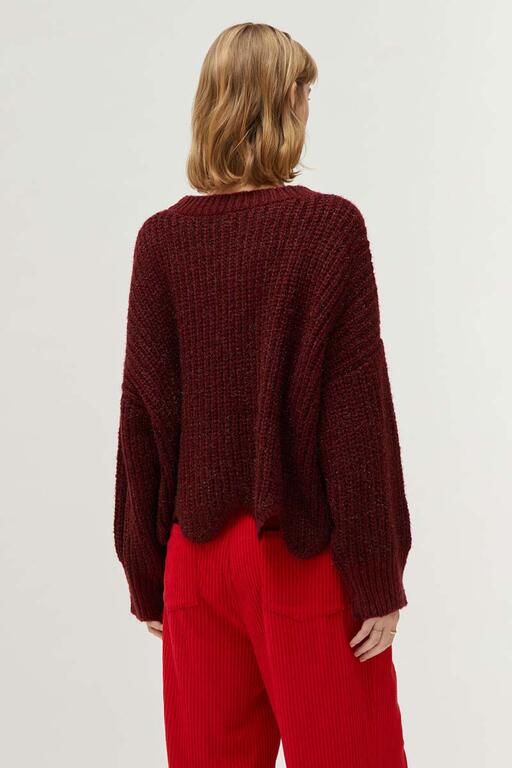 COMPAÑÍA FANTASTICA | SCALLOP KNIT PULLOVER - BURGUNDY