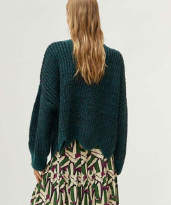 COMPAÑÍA FANTASTICA | SCALLOP KNIT PULLOVER - GREEN