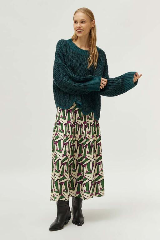 COMPAÑÍA FANTASTICA | SCALLOP KNIT PULLOVER - GREEN