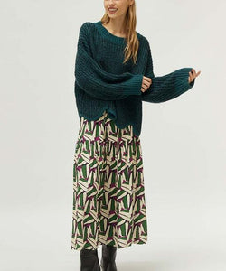 COMPAÑÍA FANTASTICA | SCALLOP KNIT PULLOVER - GREEN