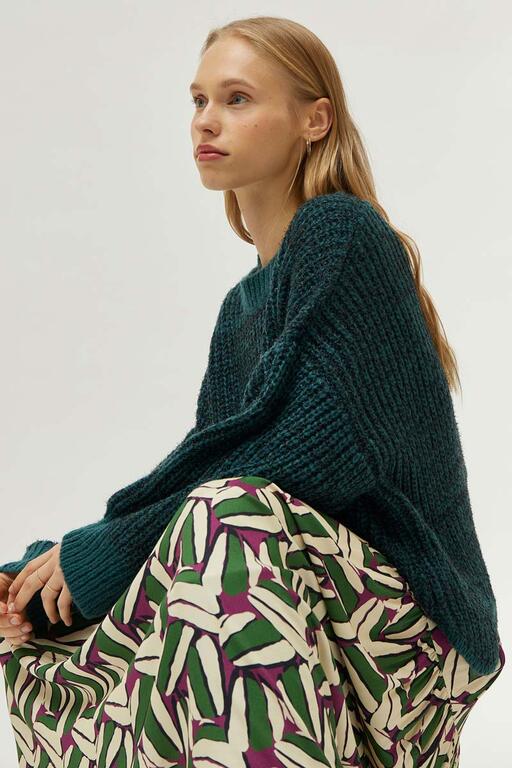 COMPAÑÍA FANTASTICA | SCALLOP KNIT PULLOVER - GREEN