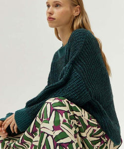 COMPAÑÍA FANTASTICA | SCALLOP KNIT PULLOVER - GREEN