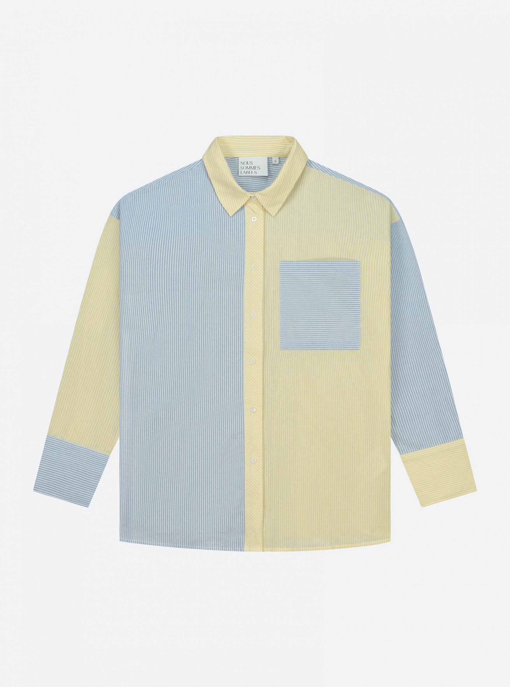 NOUS SOMMES LABELS | LUCIE BLOUSE - LIGHT BLUE YELLOW STRIPE