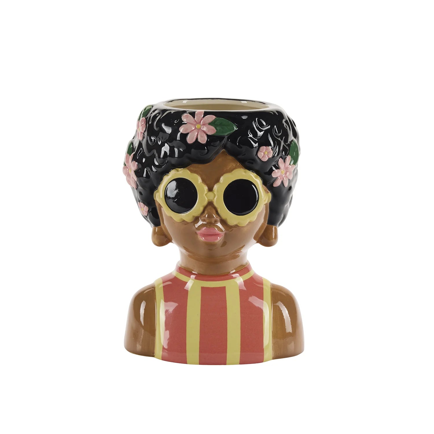 BAHNE & CO | FLOWER POT LADY WITH SUNGLASSES AND CURLED HAIR