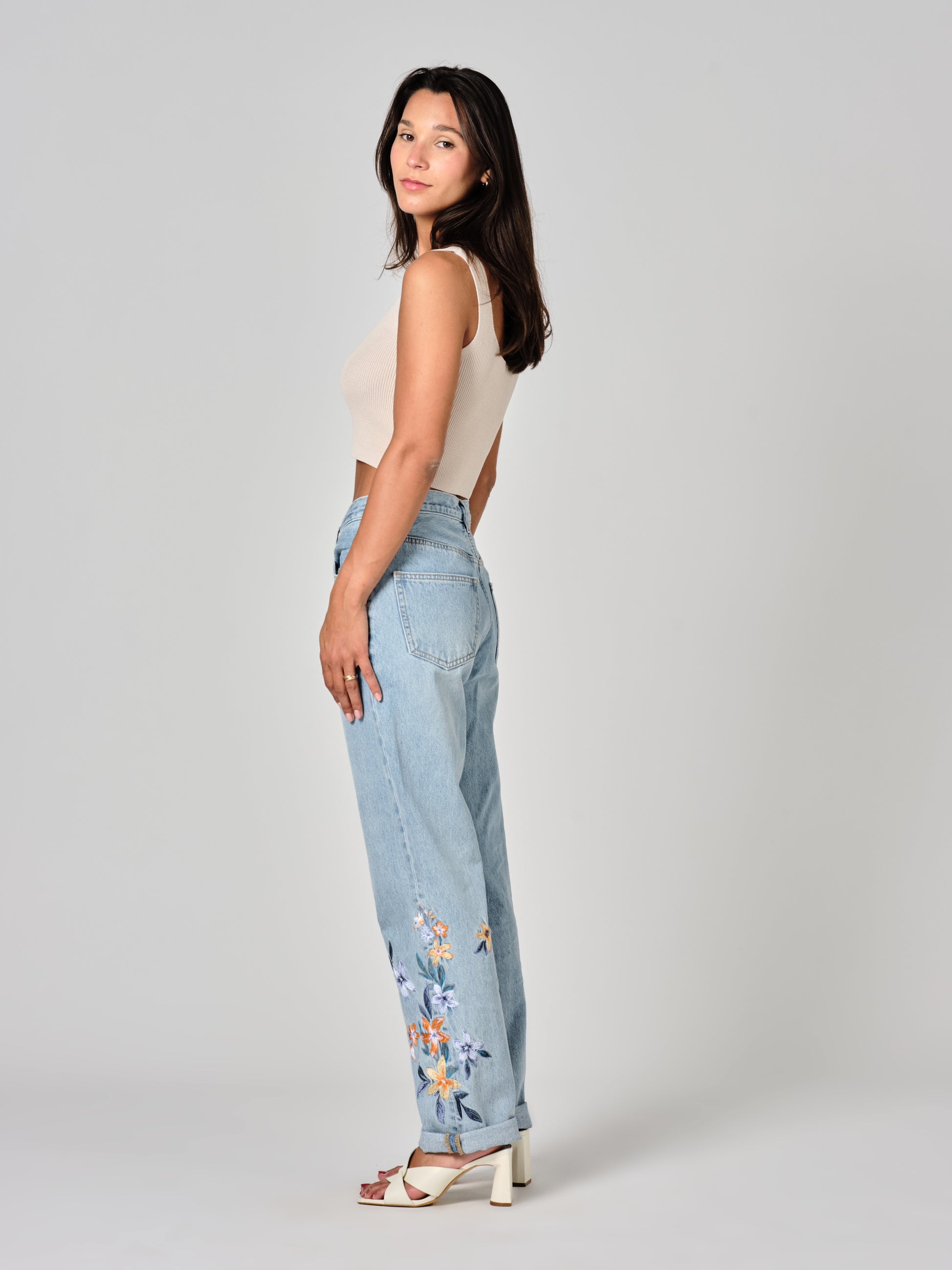 F.A.M. | MANON EMBRO BOYFRIEND JEANS - BLUE