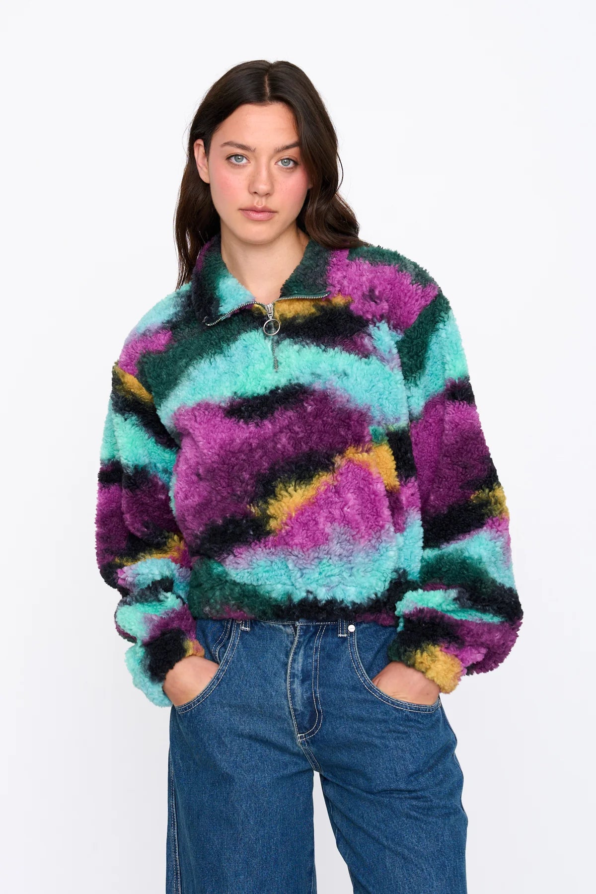 FLEECE PULLY AQUAREL - MULTICOLOR