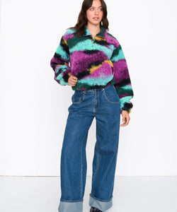 FLEECE PULLY AQUAREL - MULTICOLOR