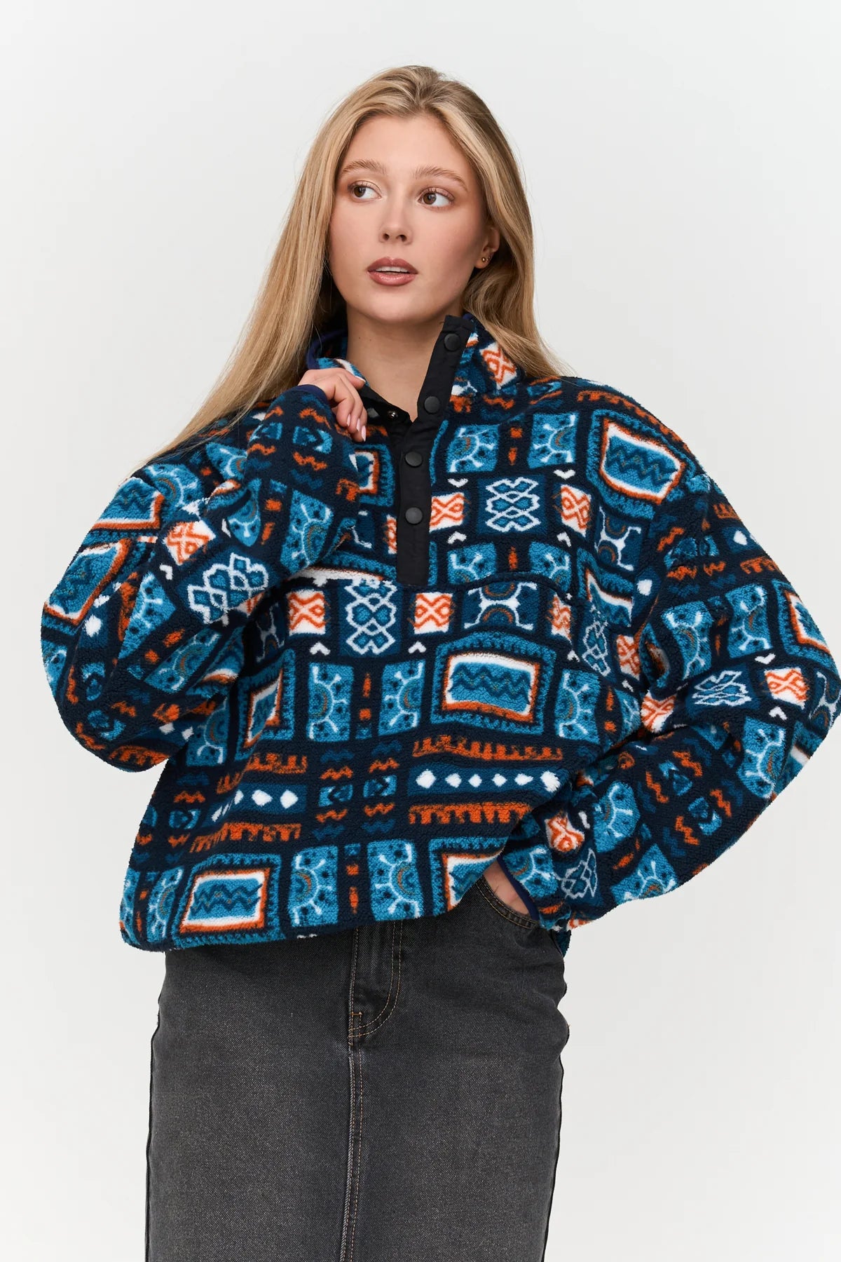 FLEECE PULLY - BLUE