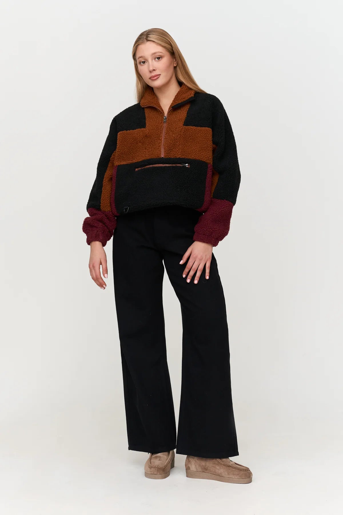 TEDDY PULLY COAT - DARK MULTICOLOR