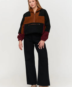 TEDDY PULLY COAT - DARK MULTICOLOR