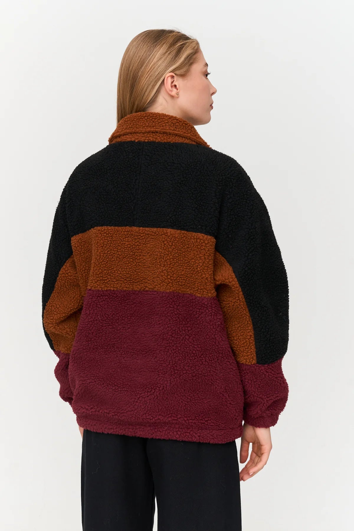 TEDDY PULLY COAT - DARK MULTICOLOR