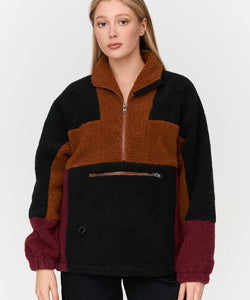 TEDDY PULLY COAT - DARK MULTICOLOR