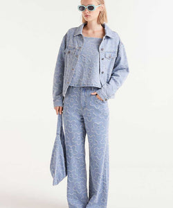 COMPAÑÍA FANTÁSTICA | DENIM FLOWER TOP - BLUE