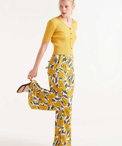 COMPAÑÍA FANTÁSTICA | FLOWER ILLUSTRATION PANTS - YELLOW