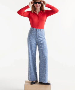 COMPAÑÍA FANTÁSTICA | DENIM FLOWER JEANS - BLUE