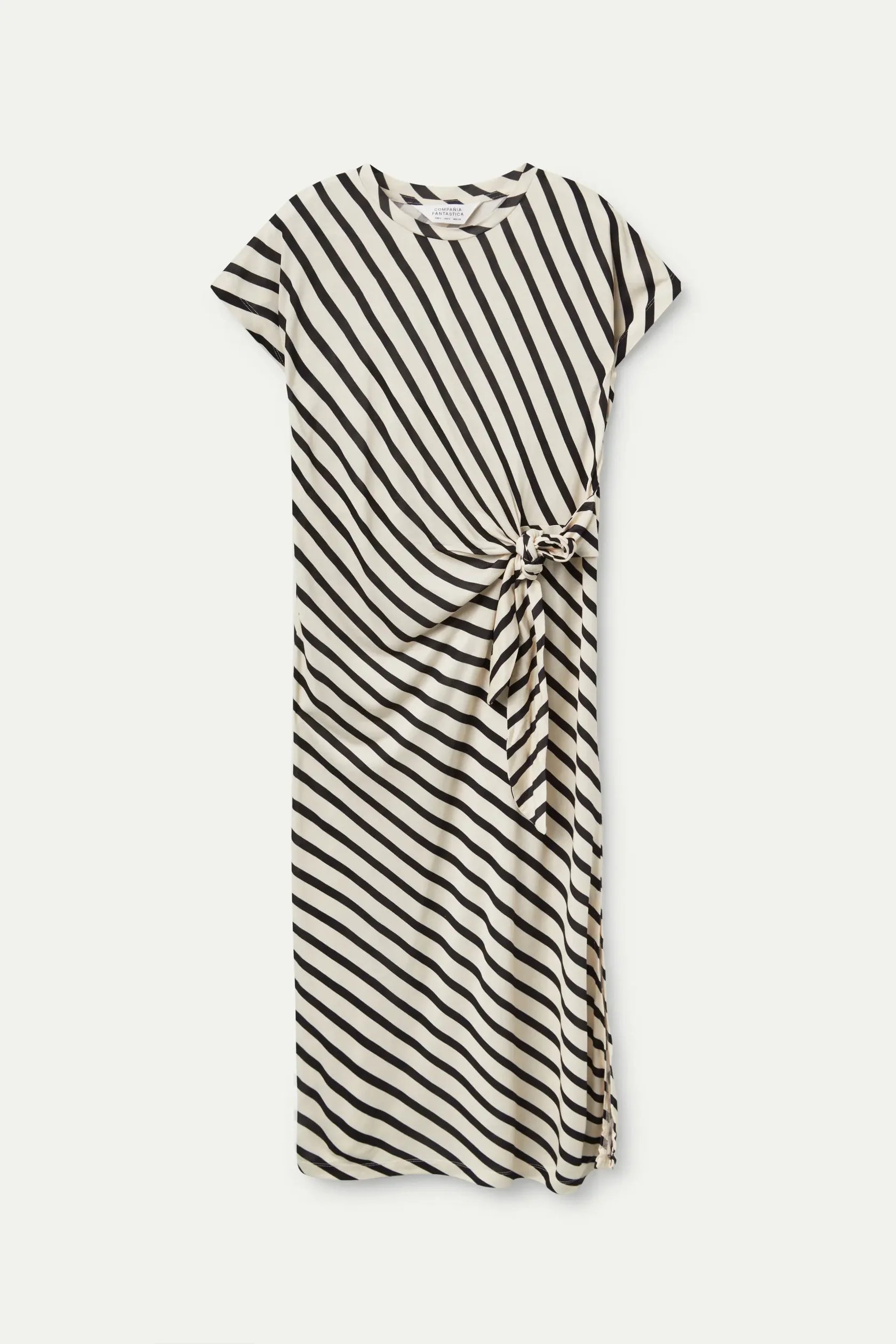 COMPAÑÍA FANTÁSTICA | DIAGONAL MIDI DRESS - ZWART