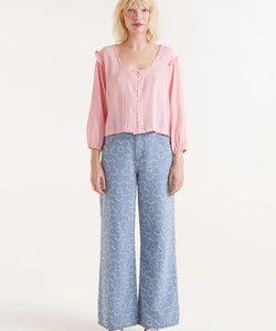 COMPAÑÍA FANTÁSTICA | DENIM FLOWER JEANS - BLUE