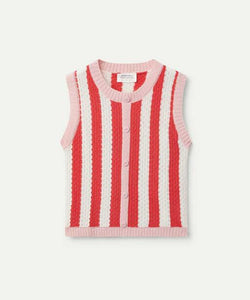 COMPAÑÍA FANTÁSTICA | STRIPED KNITTED SPENCER TOP - PINK