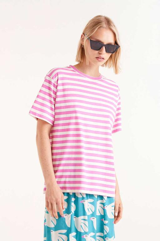 COMPAÑÍA FANTÁSTICA | STRIPED TEE - PINK & WHITE