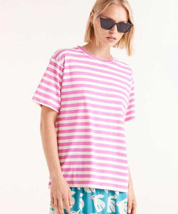 COMPAÑÍA FANTÁSTICA | STRIPED TEE - PINK & WHITE