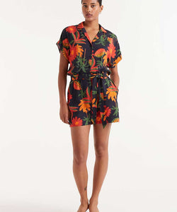 COMPAÑÍA FANTÁSTICA | FAMARA FLORAL PLAYSUIT - ORANGE