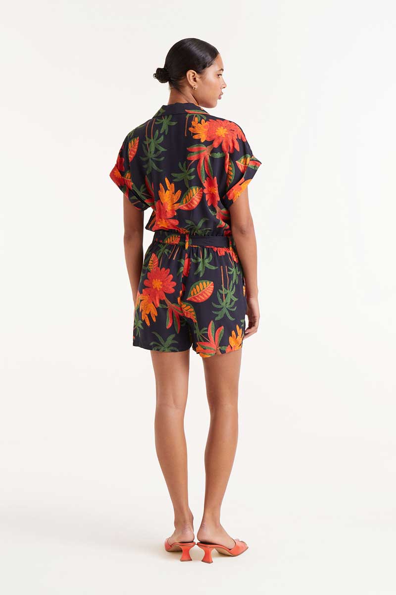 COMPAÑÍA FANTÁSTICA | FAMARA FLORAL PLAYSUIT - ORANGE