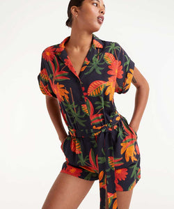 COMPAÑÍA FANTÁSTICA | FAMARA FLORAL PLAYSUIT - ORANGE