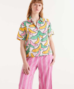 COMPAÑÍA FANTÁSTICA | BANANA ILLUSTRATION SS BLOUSE - WHITE