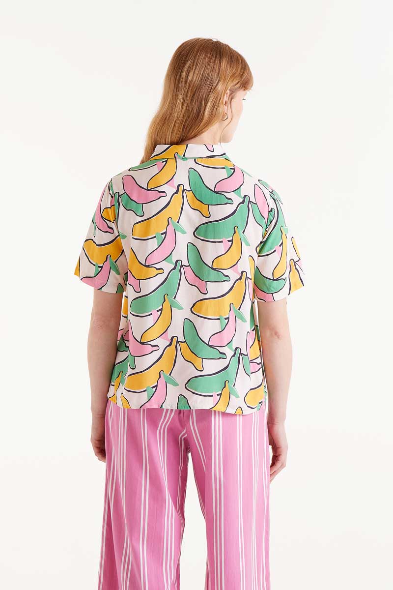 COMPAÑÍA FANTÁSTICA | BANANA ILLUSTRATION SS BLOUSE - WHITE