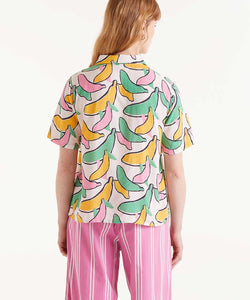COMPAÑÍA FANTÁSTICA | BANANA ILLUSTRATION SS BLOUSE - WHITE