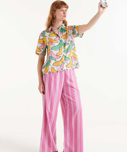 COMPAÑÍA FANTÁSTICA | BANANA ILLUSTRATION SS BLOUSE - WHITE