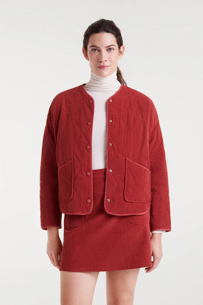 COMPAÑÍA FANTÁSTICA | RIBCORD QUILTED JACKET - BROWN