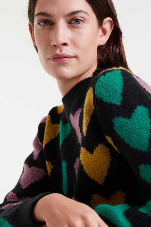 COMPAÑÍA FANTÁSTICA | HEARTS PULLOVER - BLACK