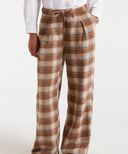 COMPAÑÍA FANTÁSTICA | FLANNEL CHECKED PANTS - BROWN