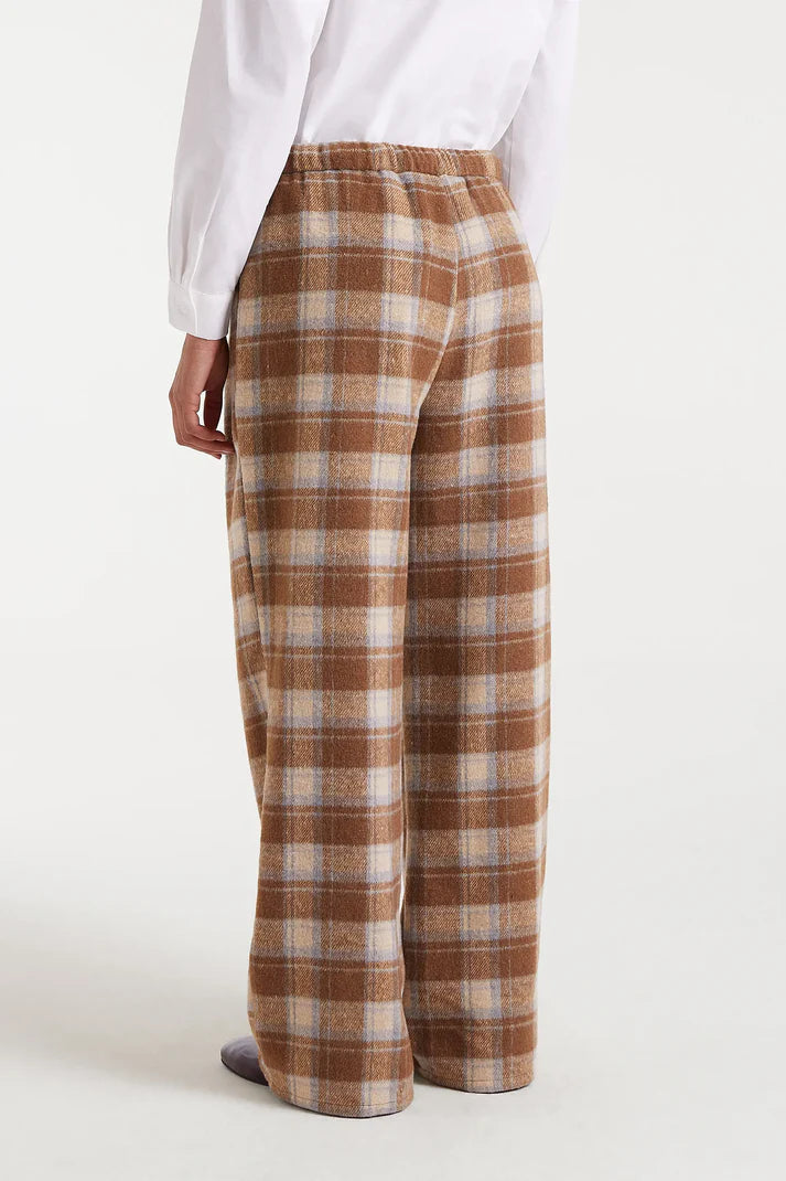 COMPAÑÍA FANTÁSTICA | FLANNEL CHECKED PANTS - BROWN