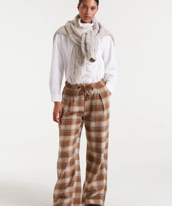 COMPAÑÍA FANTÁSTICA | FLANNEL CHECKED PANTS - BROWN