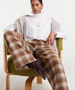 COMPAÑÍA FANTÁSTICA | FLANNEL CHECKED PANTS - BROWN